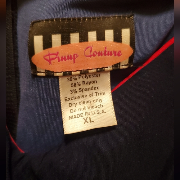 Pinup Couture JESSICA dress in Navy/Red - Picture 5 of 5